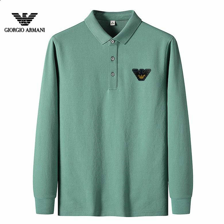 Wholesale Cheap Armani Long Sleeve Lapel T Shirts for Sale