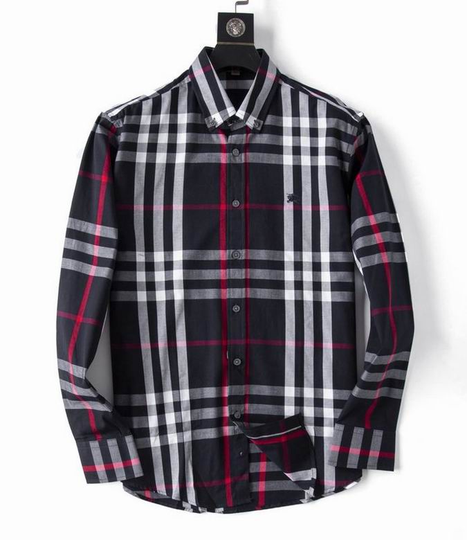 Wholesale Cheap B urberry men Long Sleeve Shirts for Sale