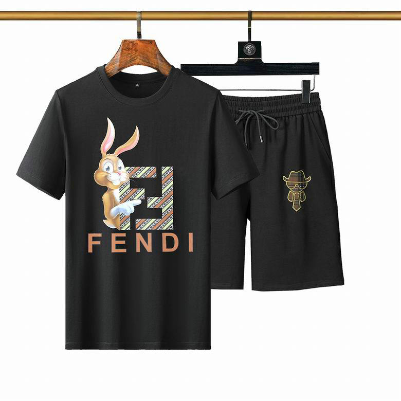 Wholesale Cheap Fendi Short Sleeve Tracksuit mens for Sale