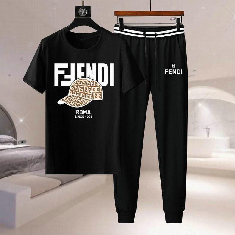 Wholesale Cheap F endi Short Sleeve mens Tracksuits for Sale