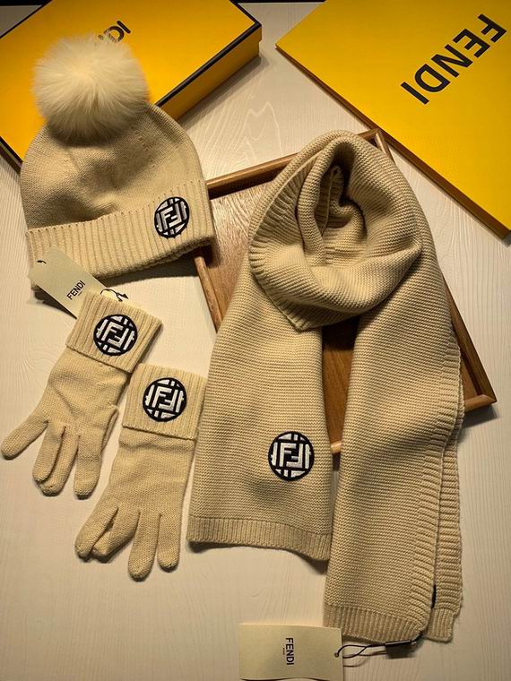 Wholesale Cheap F endi Scarf Hats Gloves set