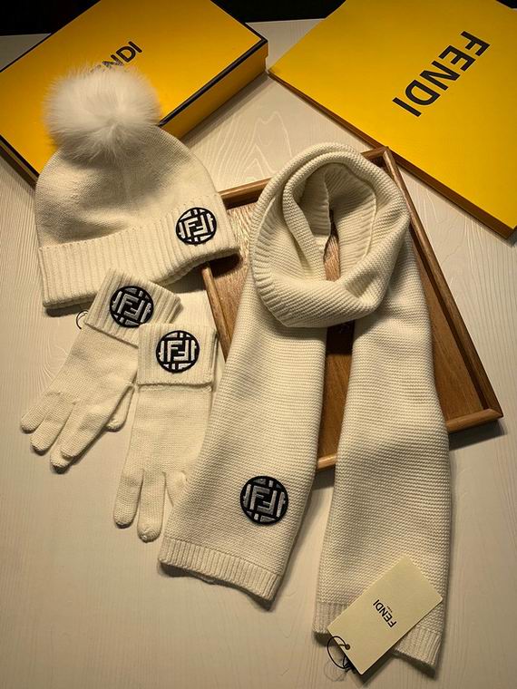 Wholesale Cheap F endi Scarf Hats Gloves set