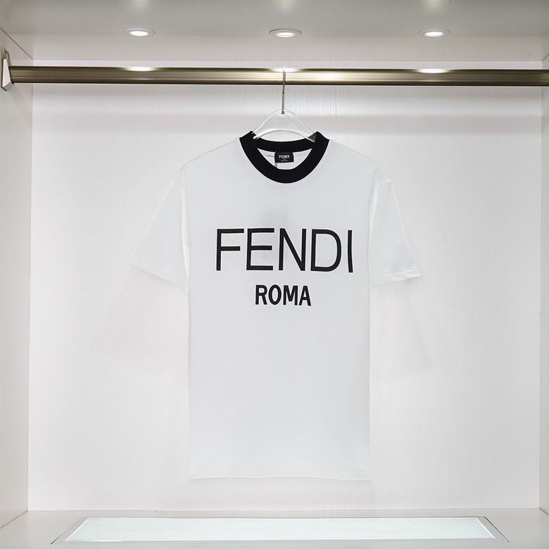 Wholesale Cheap F endi Short Round Collar T shirts for Sale