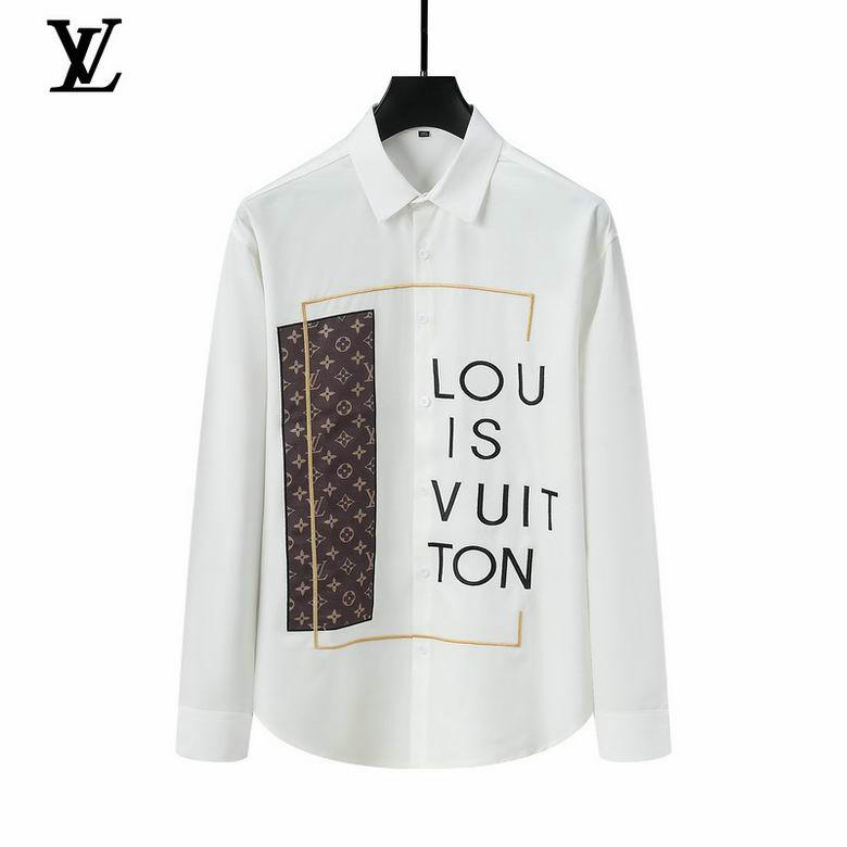Wholesale Cheap Louis Vuitton Lv Long Sleeve MEN Shirts for Sale