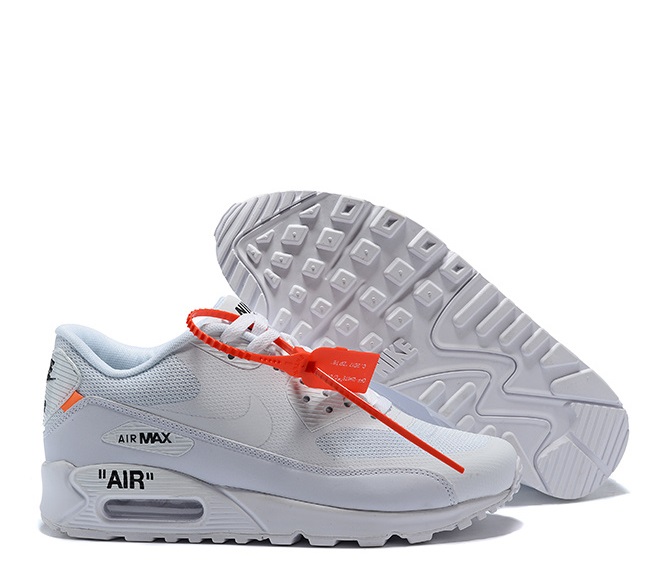 OFF-WHITE x Nike Air Max 90 White Sneakers for Sale-060