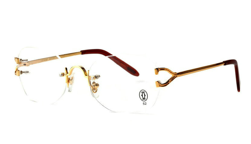 Wholesale Cheap Cartier Metal Rimless Glasses Frames Replica for Sale-015