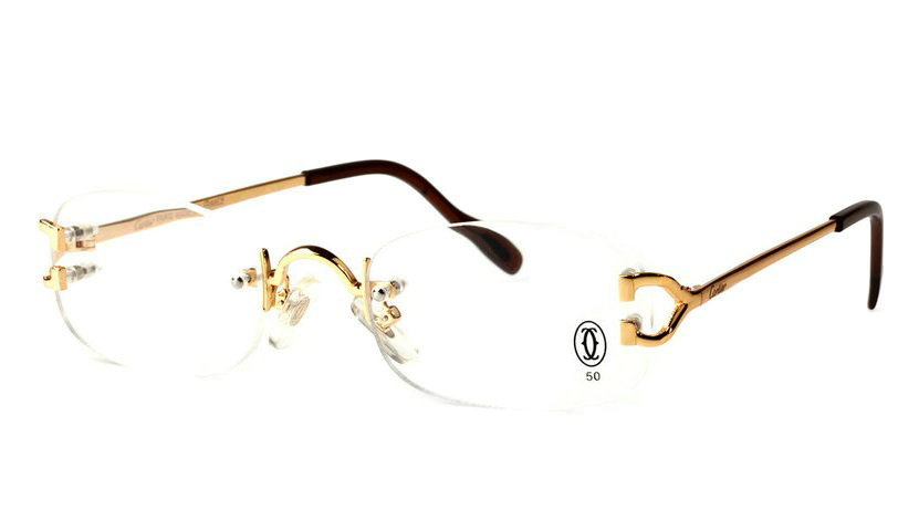 Wholesale Cheap Cartier Replica Rimless Glasses Frames for Sale-016