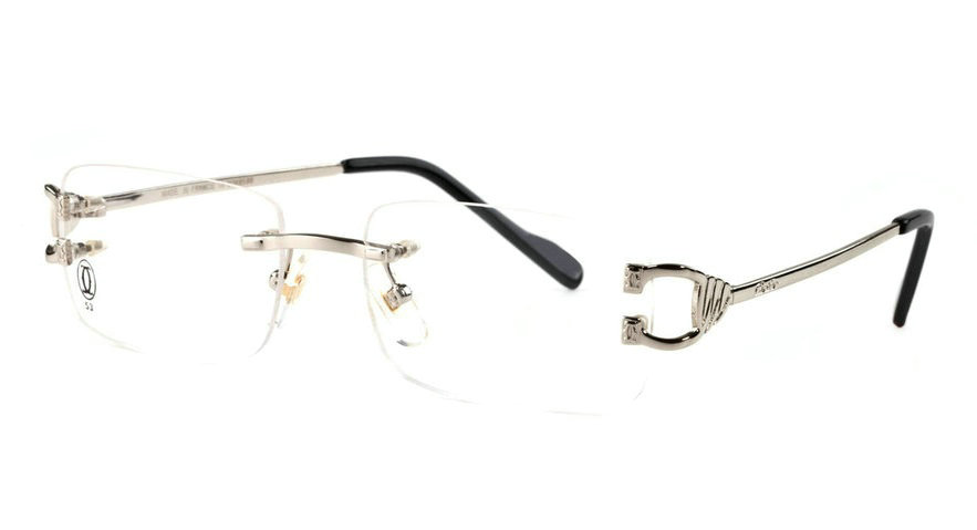 Wholesale Cheap Cartier Metal Rimless Glasses Replica Frames for Sale-037