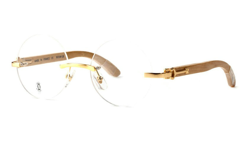 Wholesale Cheap Replica Cartier Round Bamboo Eyeglass Frames for Sale-044