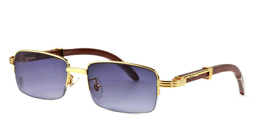 Wholesale Cheap Cartier Wood Frame Sunglasses Replica for Sale-183