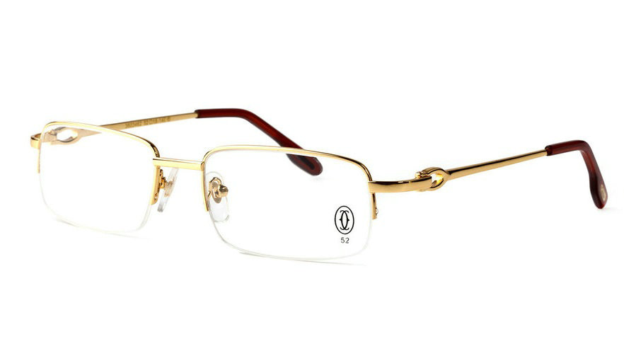 Wholesale Cartier Metal Half Rim Replica Glasses Frame for Sale-002