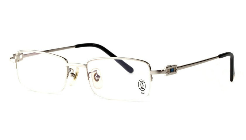 Wholesale Cartier Metal Half Rim Replica Glasses Frame for Sale-010
