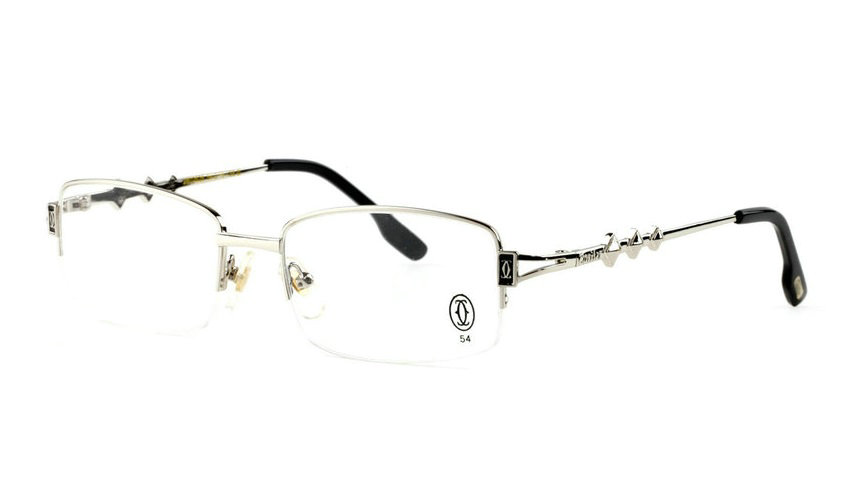 Wholesale Cartier Metal Half Rim Replica Glasses Frame for Sale-016
