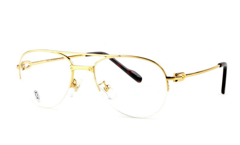 Wholesale Cartier Metal Half Rim Replica Glasses Frame for Sale-018