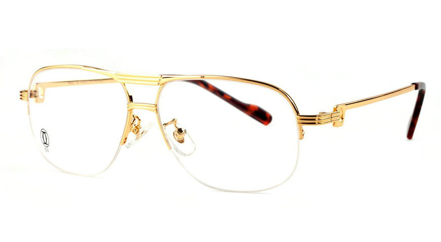 Wholesale Cartier Metal Half Rim Replica Glasses Frame for Sale-025