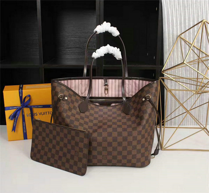 Wholesale Cheap Louis Vuitton Neverfull Mm Damier Azur Canvas Replica Handbags For Sale-075