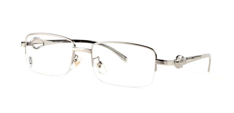 Wholesale Cheap Panthere de Cartier Silver Glasses Frames Replica for Sale-056