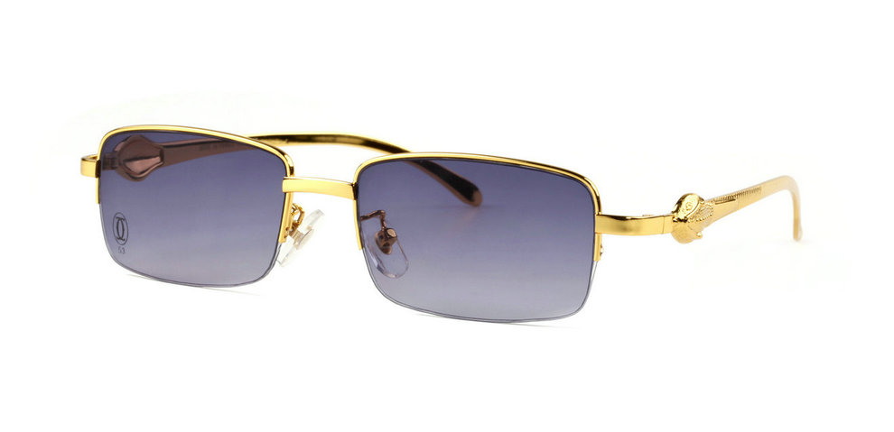 Wholesale Cheap Panthère De Cartier Half Rim Sunglasses Replica for Sale-061