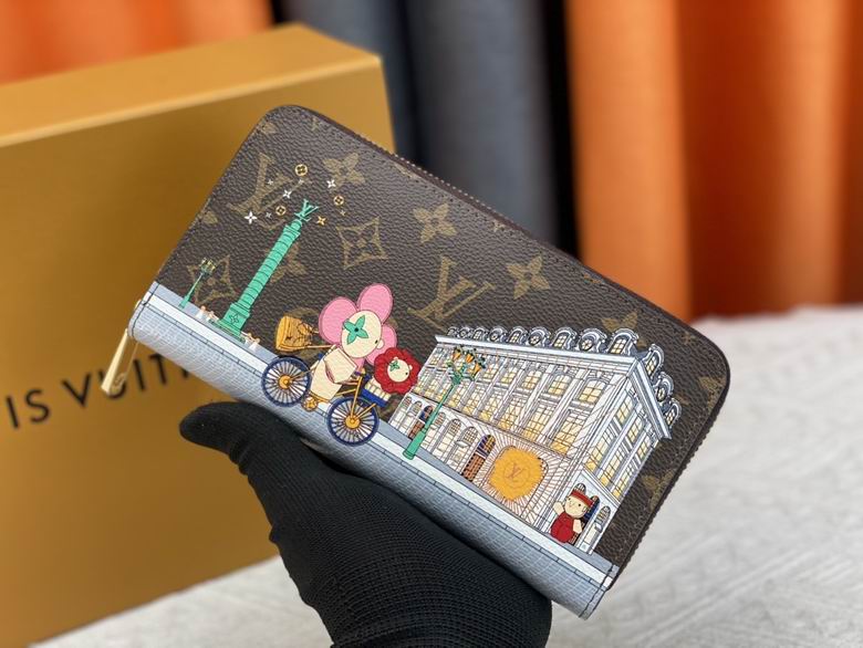 Wholesale Cheap AAA Louis Vuitton Replica Designer Leather Zipper Wallets Card Holder for Sale