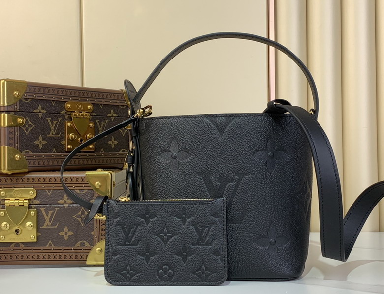 Wholesale AAA Louis Vuitton All In BB Monogram Empreinte Leather Bags Black M13480 for Sale