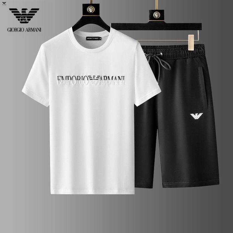 Wholesale Cheap A rmani men Short Sleeve Tracksuits for Sale