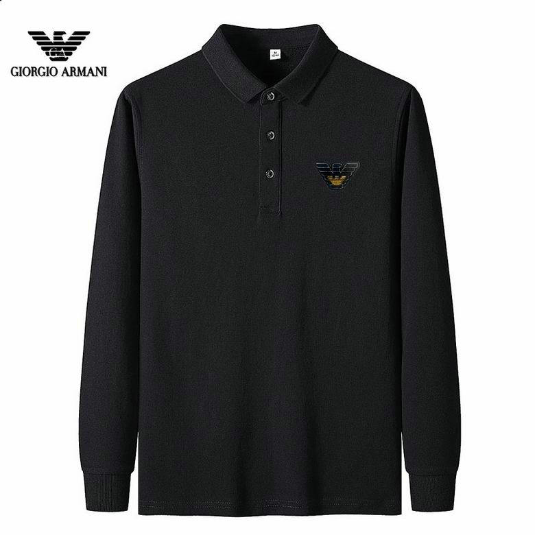 Wholesale Cheap Armani Long Sleeve Lapel T Shirts for Sale