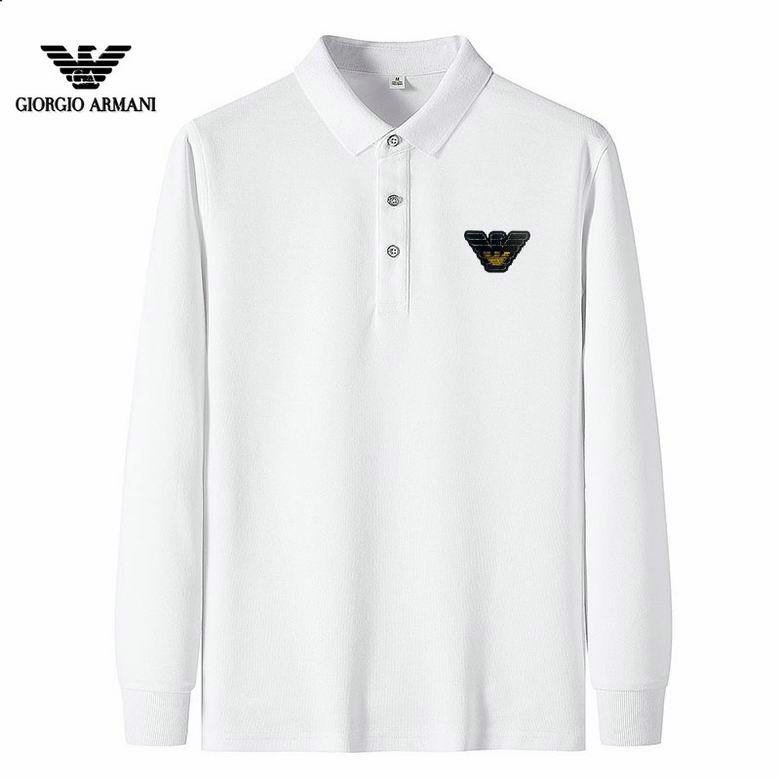 Wholesale Cheap Armani Long Sleeve Lapel T Shirts for Sale