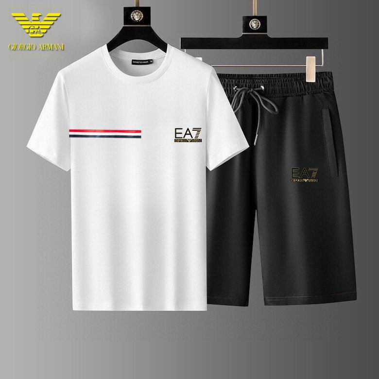 Wholesale High-quality Cheap Armani Short Sleeve Designer Replica Tracksuits Sets for sale