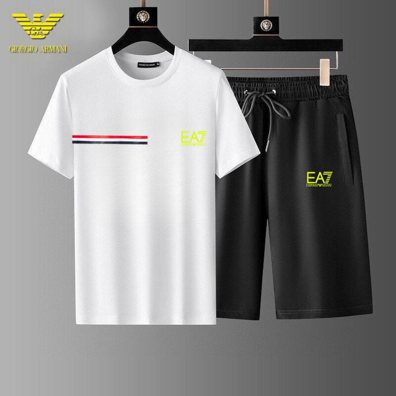 Wholesale High-quality Cheap Armani Short Sleeve Designer Replica Tracksuits Sets for sale