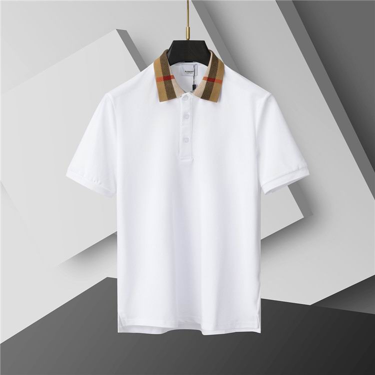 Wholesale Cheap B.urberry Short Sleeve Lapel Replica T Shirts for sale