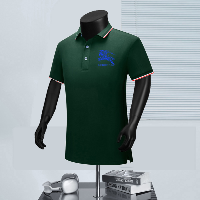 Wholesale Cheap B.urberry Short Sleeve Lapel Replica Designer T Shirts for sale