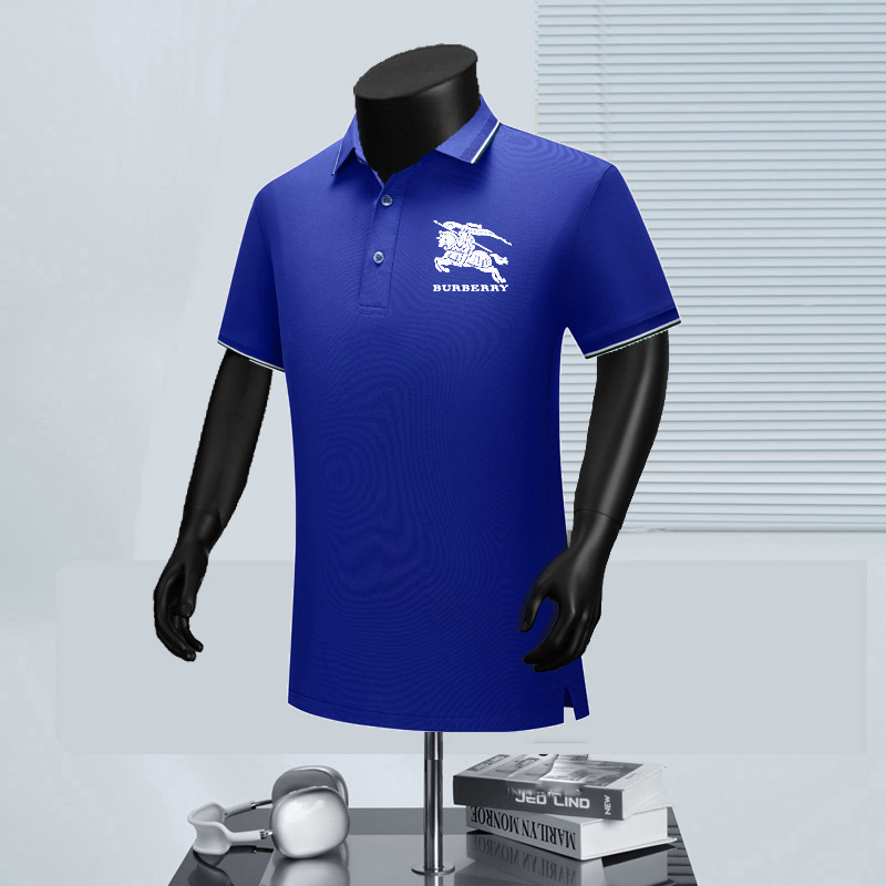 Wholesale Cheap B.urberry Short Sleeve Lapel Replica Designer T Shirts for sale