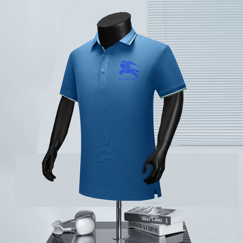 Wholesale Cheap B.urberry Short Sleeve Lapel Replica Designer T Shirts for sale