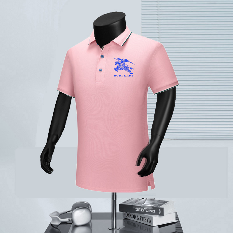 Wholesale Cheap B.urberry Short Sleeve Lapel Replica Designer T Shirts for sale
