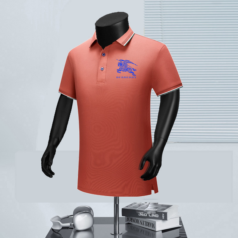 Wholesale Cheap B.urberry Short Sleeve Lapel Replica Designer T Shirts for sale