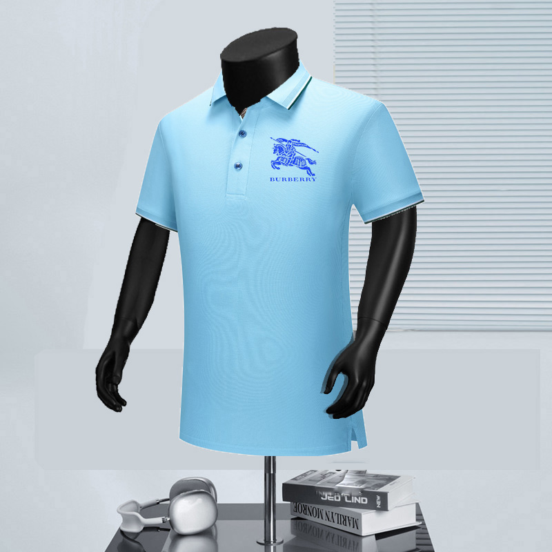 Wholesale Cheap B.urberry Short Sleeve Lapel Replica Designer T Shirts for sale