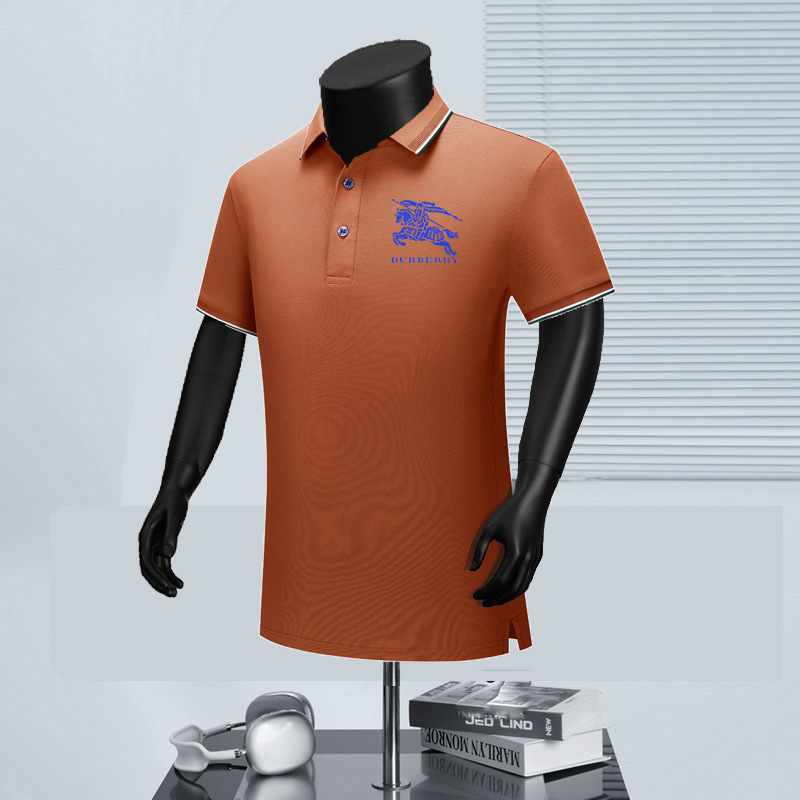 Wholesale Cheap B.urberry Short Sleeve Lapel Replica Designer T Shirts for sale