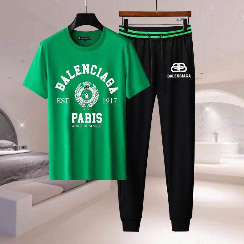 Wholesale Cheap B alenciaga Short Sleeve Designer Tracksuit for Sale