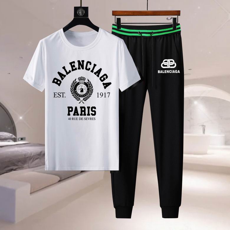 Wholesale Cheap B alenciaga Short Sleeve Designer Tracksuit for Sale