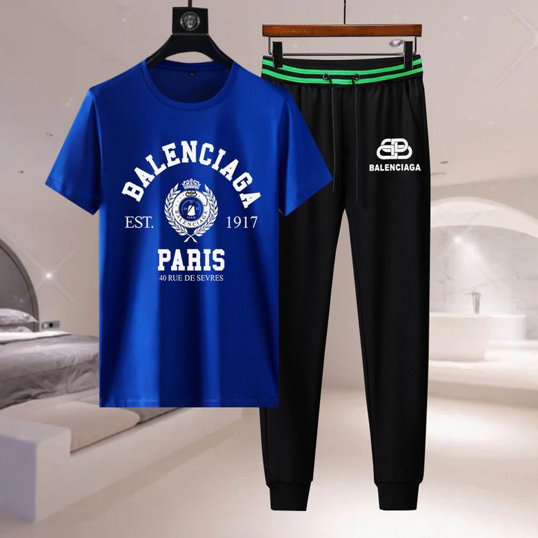 Wholesale Cheap B alenciaga Short Sleeve Designer Tracksuit for Sale