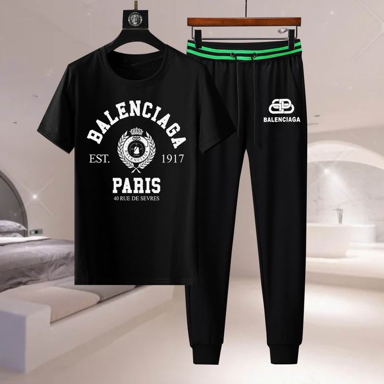 Wholesale Cheap B alenciaga Short Sleeve Designer Tracksuit for Sale