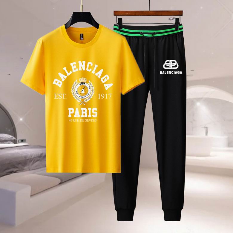 Wholesale Cheap B alenciaga Short Sleeve Designer Tracksuit for Sale