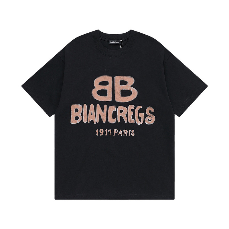 Wholesale High-quality Brands Casual T shirts B.alenciaga Short Sleeve Crew Neck Designer T-Shirts for sale