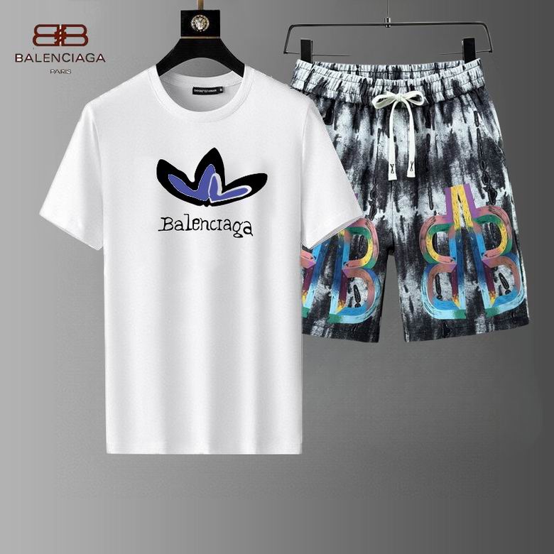 Wholesale High-quality Cheap B.alenciaga Short Sleeve Tracksuits Set for sale