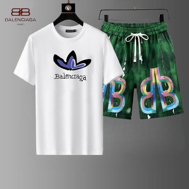 Wholesale High-quality Cheap B.alenciaga Short Sleeve Tracksuits Set for sale