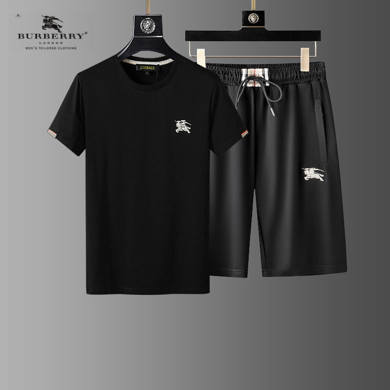 Wholesale Cheap B urberry men Short Sleeve Tracksuits for Sale