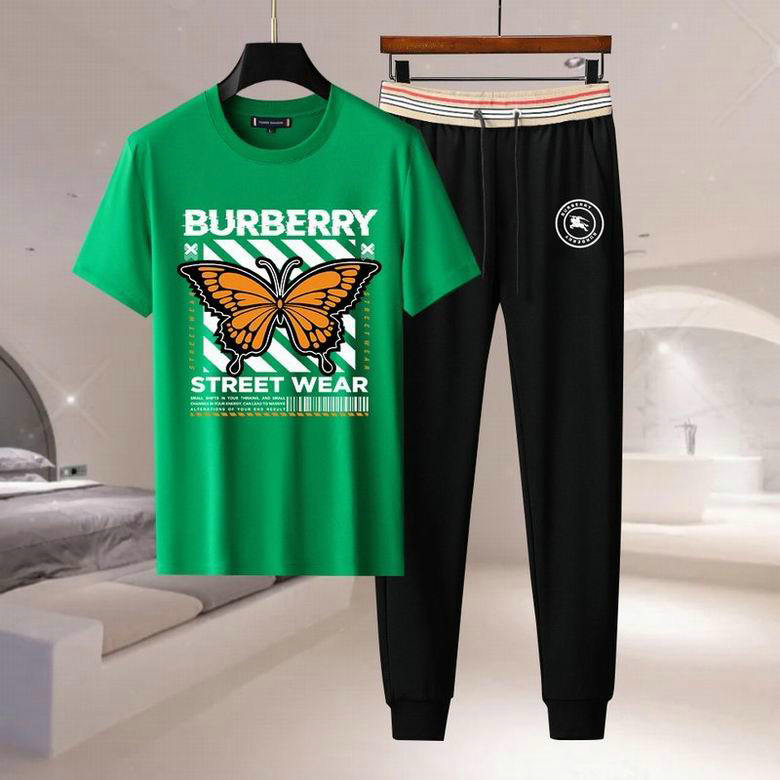Wholesale Cheap B urberry Short Sleeve Men Tracksuit for Sale