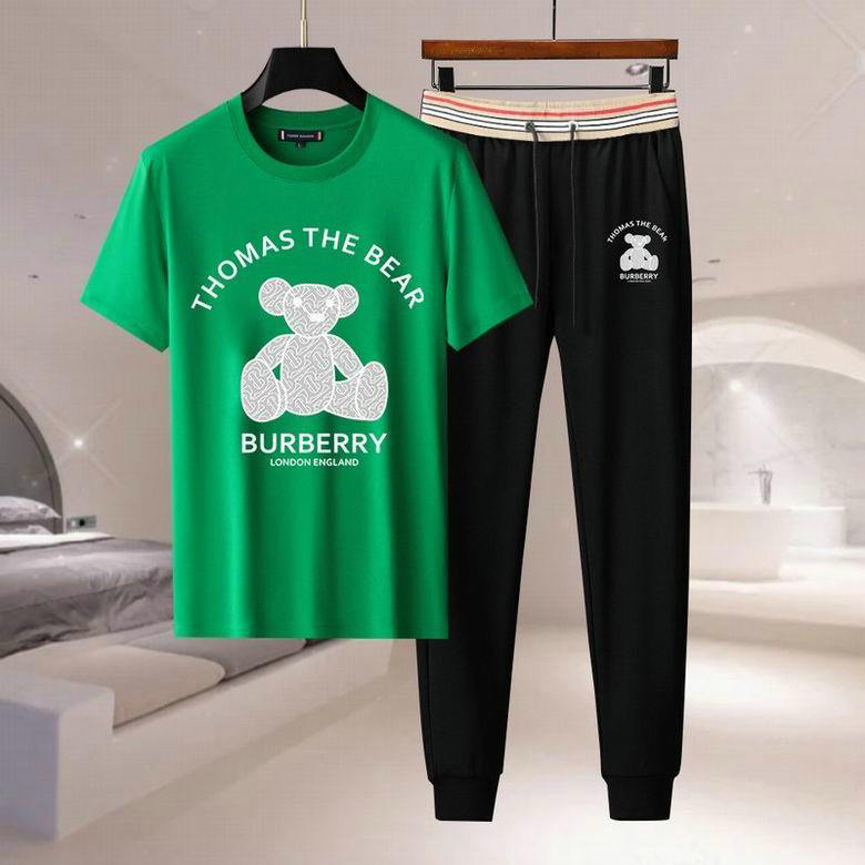 Wholesale Cheap B urberry Short Sleeve Men Tracksuit for Sale