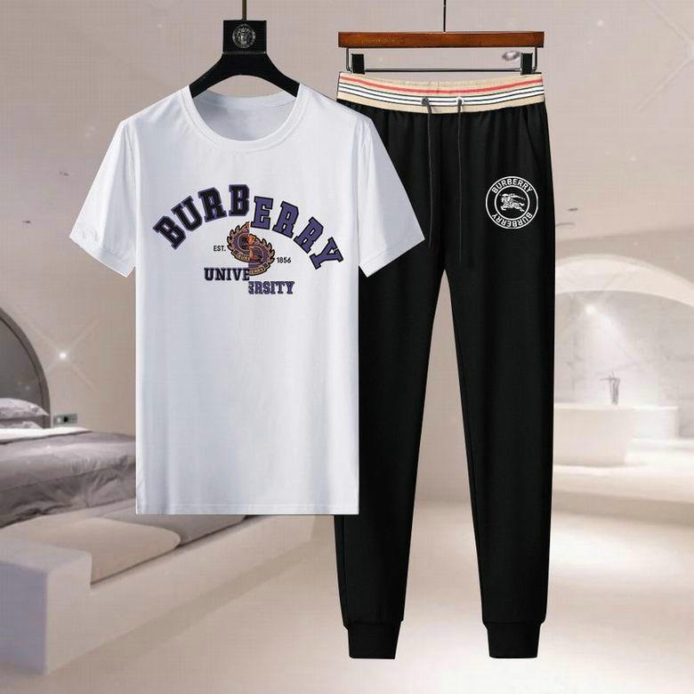 Wholesale Cheap B urberry Short Sleeve Men Tracksuit for Sale