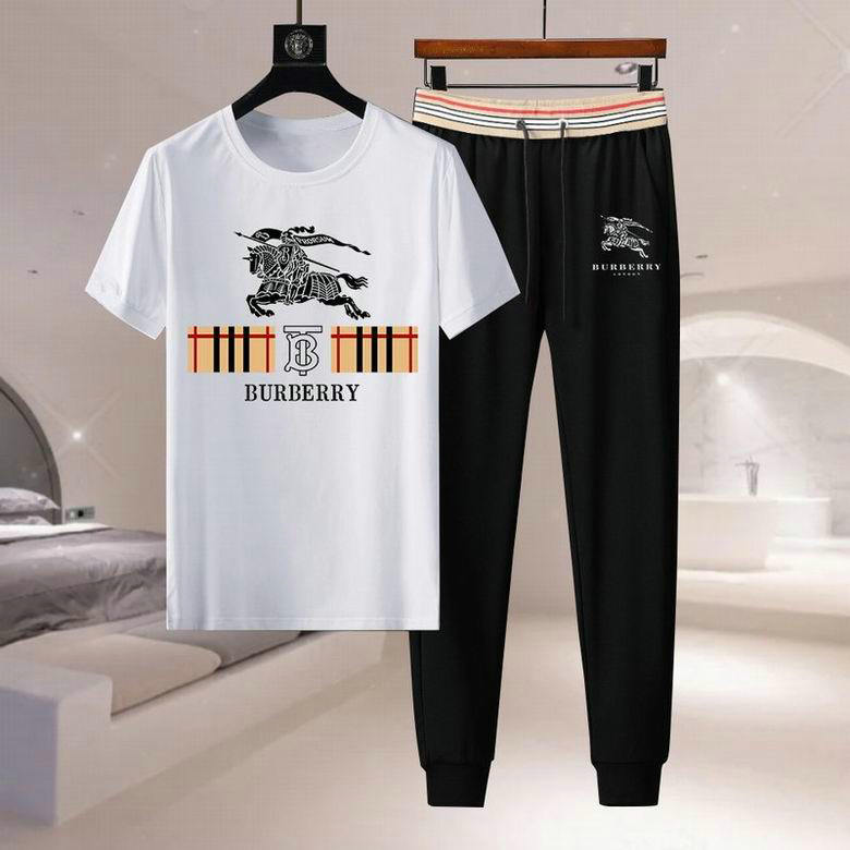 Wholesale Cheap B urberry Short Sleeve Men Tracksuit for Sale